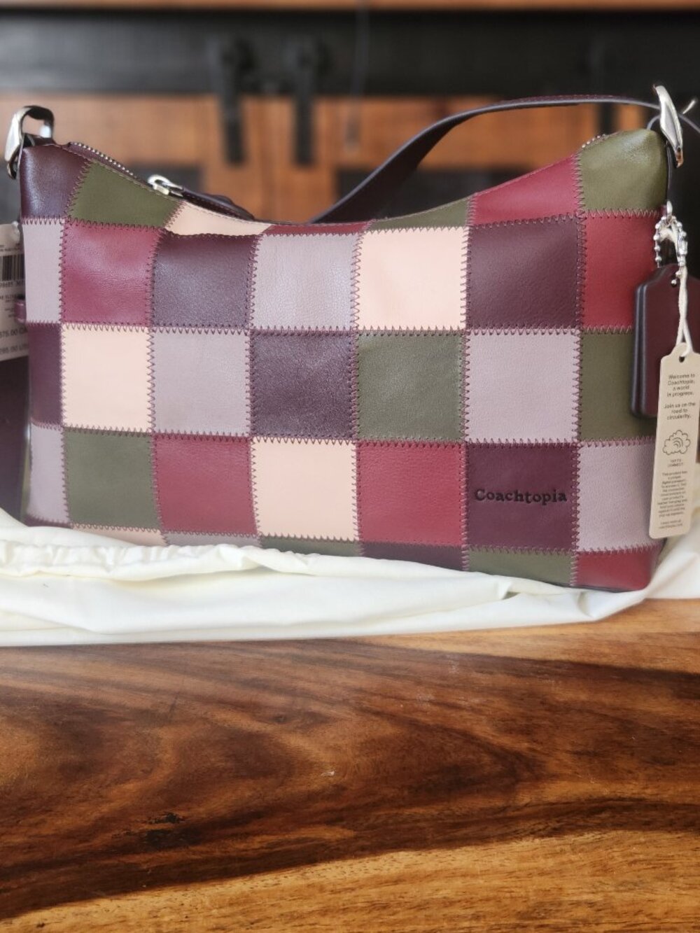 Coach coachtopia Patchwork Alter Ego Slouchy shoulder bag Dark ruby/olive